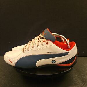 Puma BMW ECO Ortholite RED WHITE BLUE Motorsport Shoes Sz 9.5